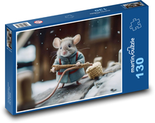 Myš v zimě Puzzle 130 dílků - 28,7 x 20 cm