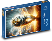 Tiger with Glowing Eyes Puzzle 130 pieces - 28.7 x 20 cm 