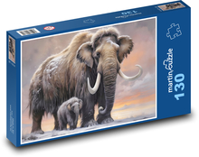 Rodina mamutov Puzzle 130 dielikov - 28,7 x 20 cm