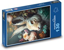 Królik w kwiatach Puzzle 130 elementów - 28,7x20 cm