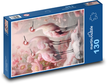Žeriavy - vtáky Puzzle 130 dielikov - 28,7 x 20 cm 