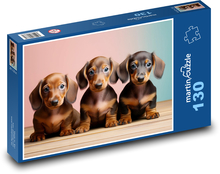 Jezevčíci - štěňata Puzzle 130 dílků - 28,7 x 20 cm