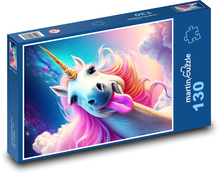 Jednorožec s ružovým jazykom Puzzle 130 dielikov - 28,7 x 20 cm 
