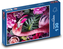 Vogel - rosa Flamingo Puzzle 130 Teile - 28,7x20 cm