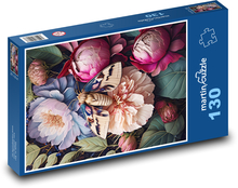 Motyl na kwiatku Puzzle 130 elementów - 28,7x20 cm