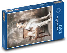 Pes sediaci na stoličke Puzzle 130 dielikov - 28,7 x 20 cm