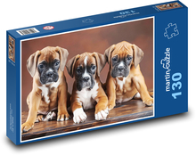 Šteniatka boxerov - psy Puzzle 130 dielikov - 28,7 x 20 cm 