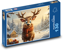 Świąteczny renifer Puzzle 130 elementów - 28,7x20 cm
