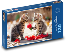 Valentinstagsgeschenk - Kätzchen Puzzle 130 Teile - 28,7x20 cm