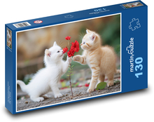 Katzen zum Valentinstag Puzzle 130 Teile - 28,7x20 cm