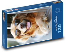 Golden retriever w okularach Puzzle 130 elementów - 28,7x20 cm