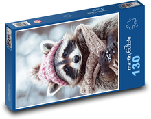 Waschbär in Kleidung Puzzle 130 Teile - 28,7x20 cm