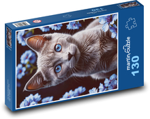 Kotě s modrýma očima Puzzle 130 dílků - 28,7 x 20 cm