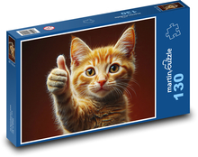 Redheaded Cat Puzzle 130 pieces - 28.7 x 20 cm 