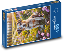 Dog in the meadow Puzzle 130 pieces - 28.7 x 20 cm 