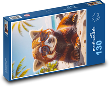 Red panda with glasses Puzzle 130 pieces - 28.7 x 20 cm 