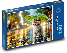Kitten sitting in the rain Puzzle 130 pieces - 28.7 x 20 cm 