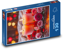 Kerzen und Rosen Puzzle 130 Teile - 28,7x20 cm