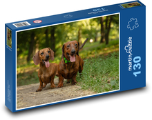 Psy - jamniki Puzzle 130 elementów - 28,7x20 cm