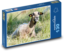 Ovce leží v trávě Puzzle 130 dílků - 28,7 x 20 cm