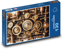 Ozubené kolesá, hodiny Puzzle 130 dielikov - 28,7 x 20 cm 