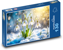 Snowdrops in the snow Puzzle 130 pieces - 28.7 x 20 cm 