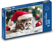 Weihnachtsfoto - Kätzchen Puzzle 130 Teile - 28,7x20 cm