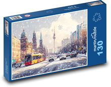 Zima v meste Puzzle 130 dielikov - 28,7 x 20 cm