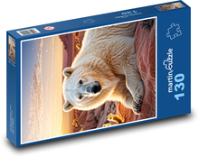 Niedźwiedź polarny Puzzle 130 elementów - 28,7x20 cm