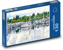 Loď - přístav Puzzle 130 dílků - 28,7 x 20 cm
