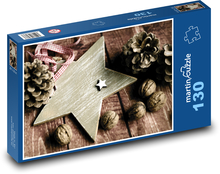 Dekoracja świąteczna - gwiazda Puzzle 130 elementów - 28,7x20 cm