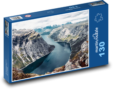 Norwegia - fiord Puzzle 130 elementów - 28,7x20 cm