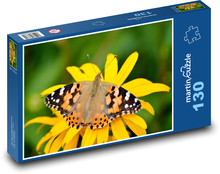 Motýl na květině Puzzle 130 - 28,7x20 cm