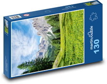 Alpy - květinová louka Puzzle 130 dílků - 28,7 x 20 cm