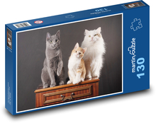 Kočky - domácí mazlíčci Puzzle 130 - 28,7x20 cm