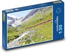Vlak - švajčiarske hory Puzzle 130 dielikov - 28,7 x 20 cm 