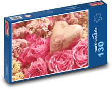 Rosen und Herzen Puzzle 130 Teile - 28,7x20 cm