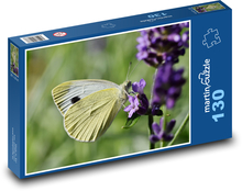 Biały motyl Puzzle 130 elementów - 28,7x20 cm