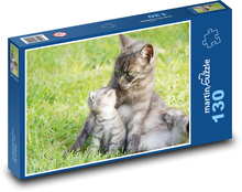 Matka mačka s mačiatkom Puzzle 130 dielikov - 28,7 x 20 cm