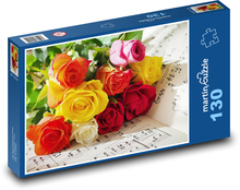 Rosen - Strauß Puzzle 130 Teile - 28,7x20 cm