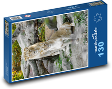 Lion and lioness in nature Puzzle 130 pieces - 28.7 x 20 cm 