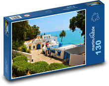 Sidi Bou Said - Tunisko Puzzle 130 dílků - 28,7 x 20 cm