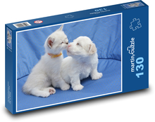 Pes - mačka Puzzle 130 dielikov - 28,7 x 20 cm