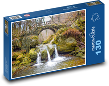 Vodopád - rieka v lese Puzzle 130 dielikov - 28,7 x 20 cm 