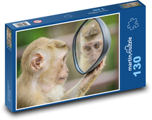 Małpa i lustro Puzzle 130 elementów - 28,7x20 cm