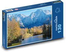 Jesień - jezioro, góry Puzzle 130 elementów - 28,7x20 cm