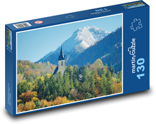 Alpy, hory, kostol Puzzle 130 dielikov - 28,7 x 20 cm 