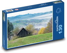 Pejzaż - natura, siano Puzzle 130 elementów - 28,7x20 cm