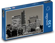 Budovy v Hamburgu Puzzle 130 dielikov - 28,7 x 20 cm 