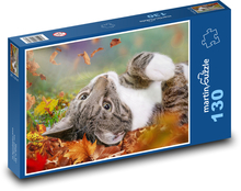 Kočka v lese Puzzle 130 dílků - 28,7 x 20 cm